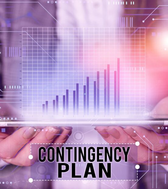 man holding contingency plan
