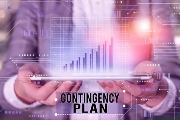 man holding contingency plan