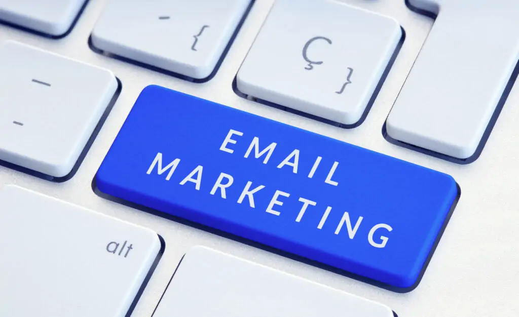 email marketing key on a computer