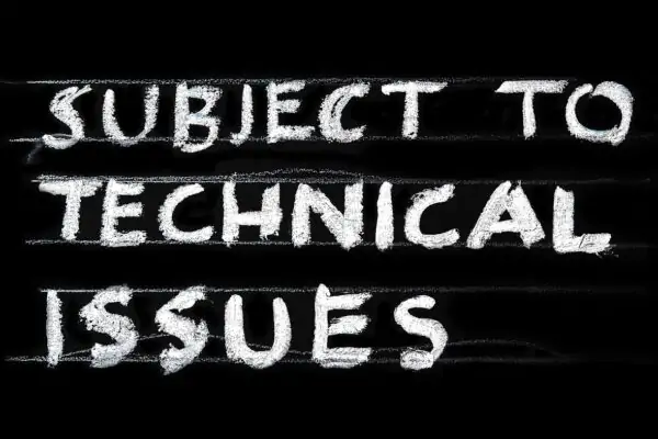 text about problems and technical issues on a chalkboard