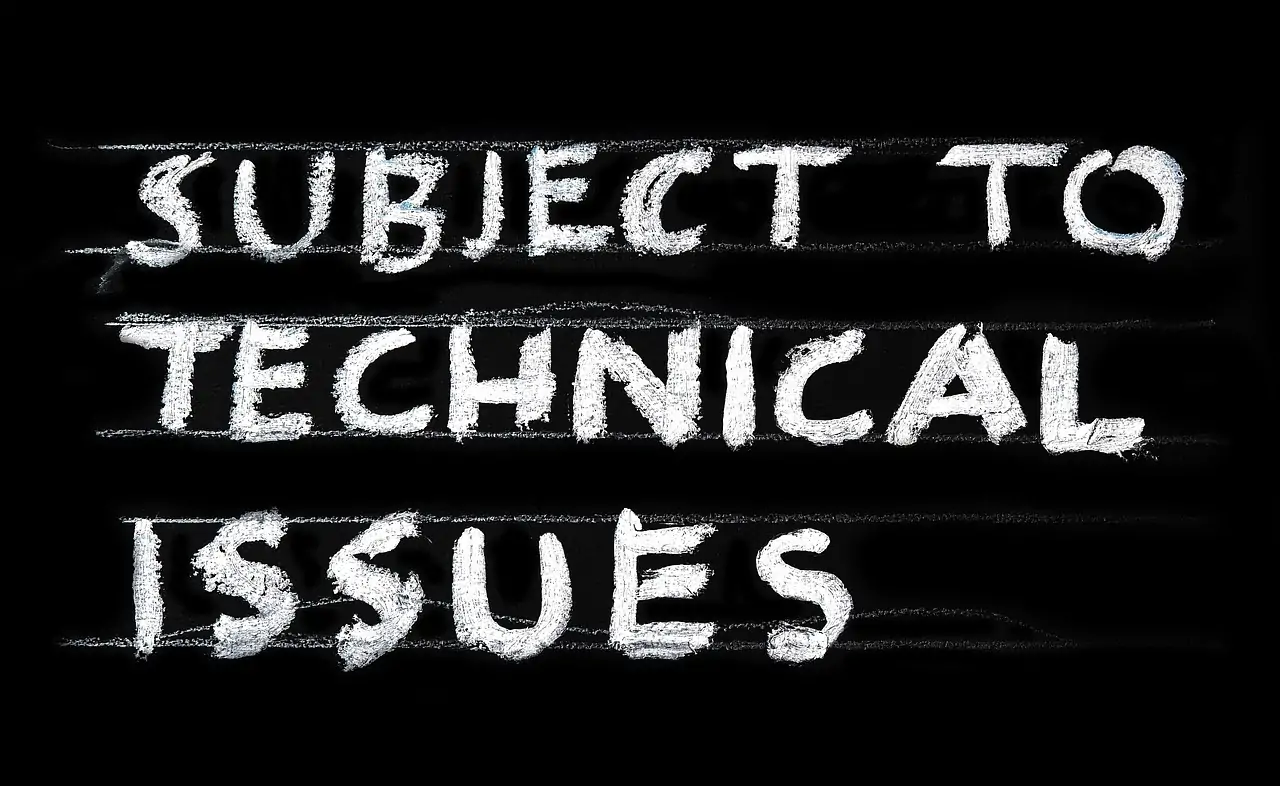 text about problems and technical issues on a chalkboard