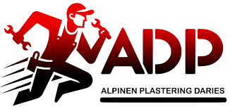Alpinen Daries Plastering logo a man running
