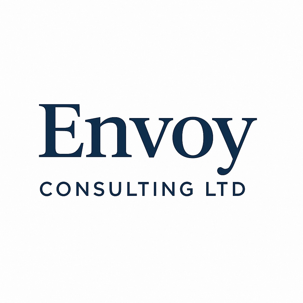Envoy Consulting Ltd in blue text with whitebackground